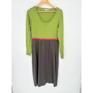Boden Colorblock‎ Midi Sweater Dress Angora Cashmere Blend 12 Long 12 L Colorful